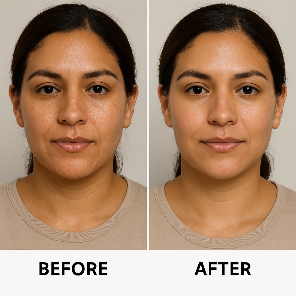 before and after microneedling