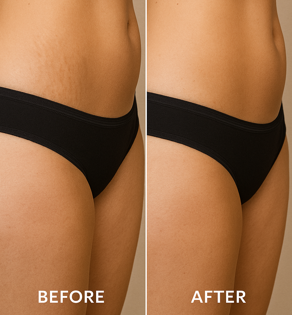 before and after stretch mark revision
